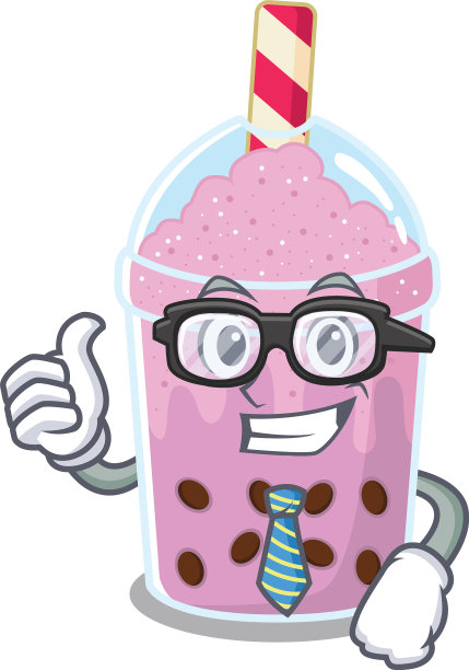 一个优雅的芋头奶茶商人吉祥物图片下载