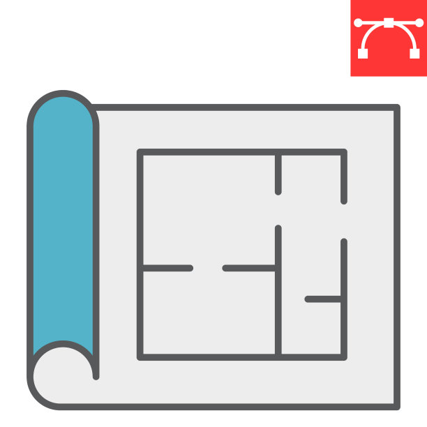 楼层平面图颜色线图标建筑和图片下载