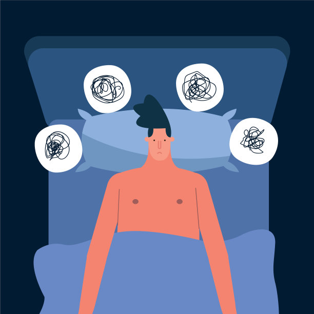 男人在床上思考问题受苦图片下载