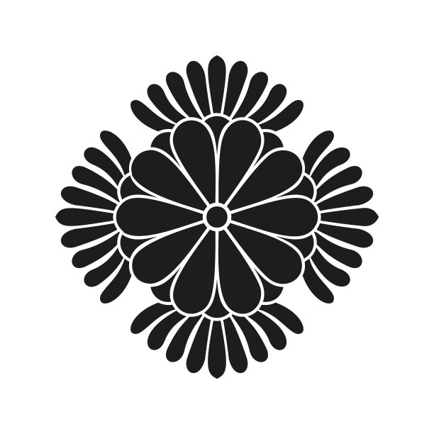 日式设计花卉标志皇室象征图片下载