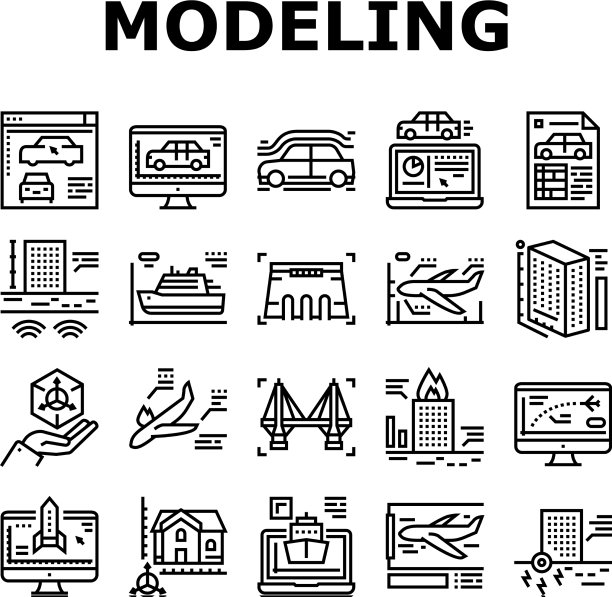 建模工程集合图标集图片下载