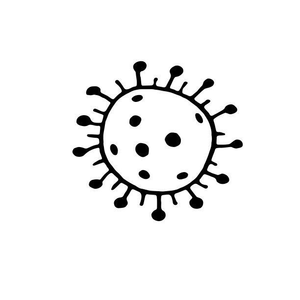 病毒图标。分子病毒和细菌感染。冠状病毒流感实验室感染测试。矢量手绘轮廓插图在涂鸦风格图片下载