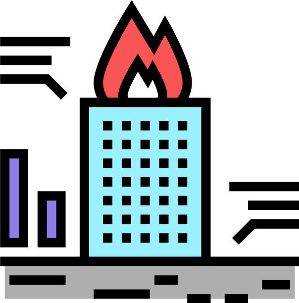 摩天大楼防火测试颜色图标图片下载