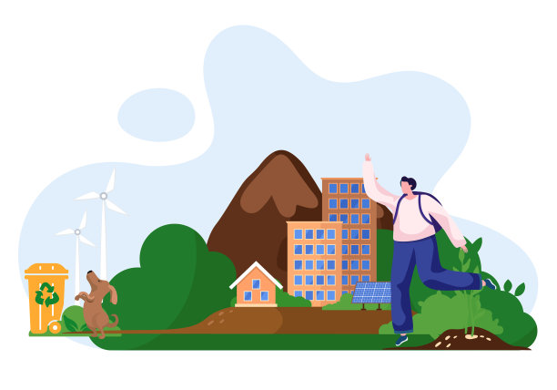 在城市公园遛狗的女人图片下载