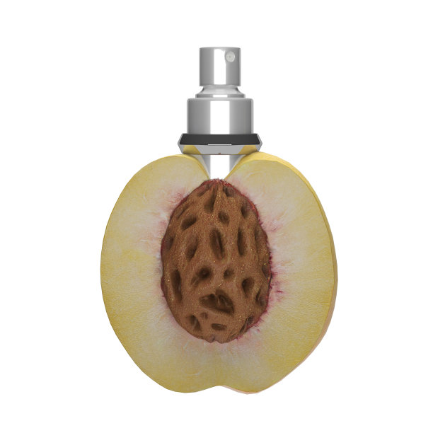 香水和桃子的组合图片下载