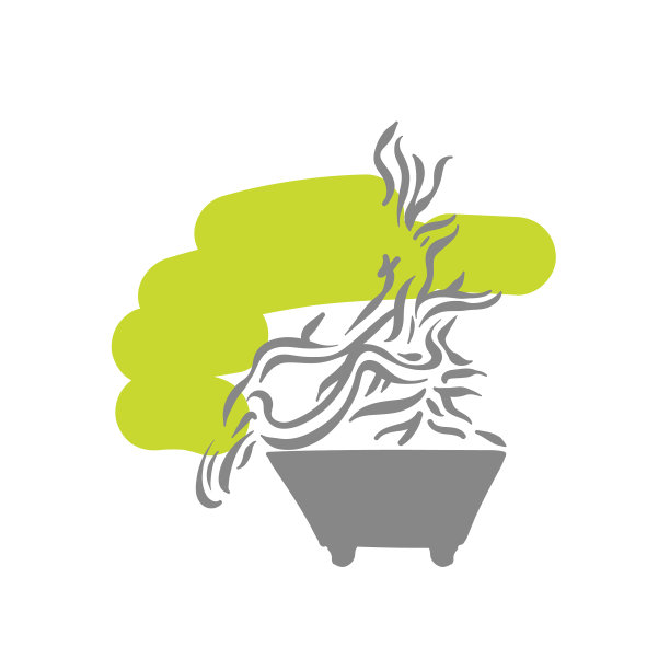 日本老盆景树在花盆标志图片下载