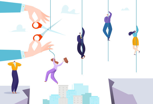 商业危机风险手剪刀剪绳用图片下载