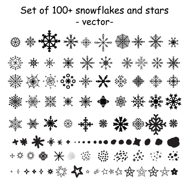 29、雪花和星星集圣诞图片下载