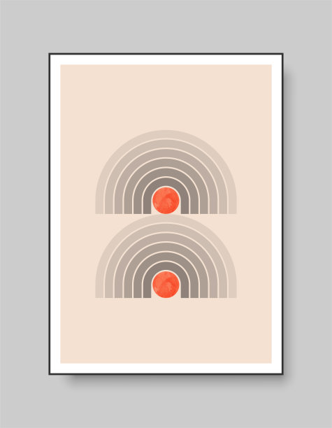 最小的20年代几何设计海报与原始的形状和线条。矢量插图。图片下载