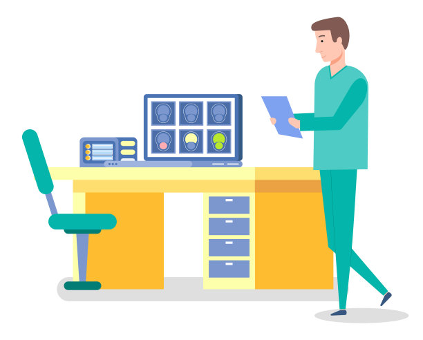 穿着医疗制服的男性放射医生图片下载