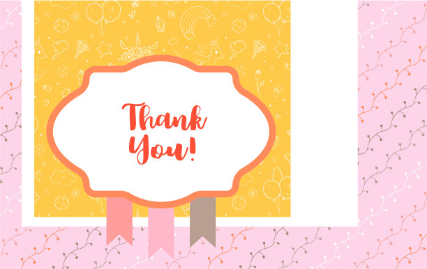 设计模板可爱的感谢卡模板图片下载