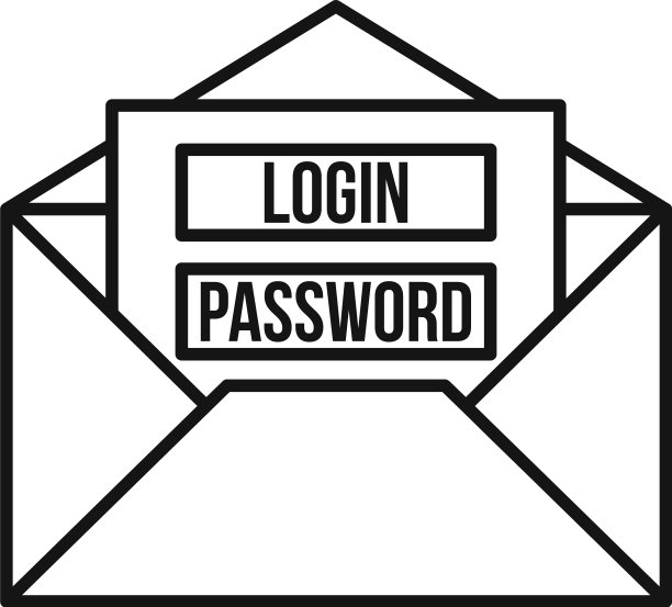 电子邮件登录密码图标大纲样式图片下载