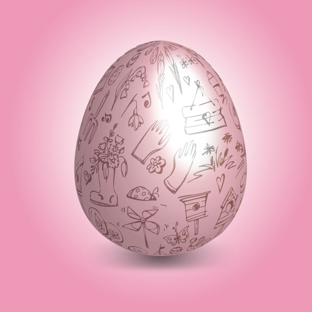 彩色复活节彩蛋和手绘的彩色背景图片下载