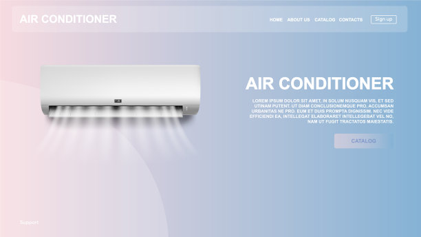 空调销售网页横幅或登陆页图片下载