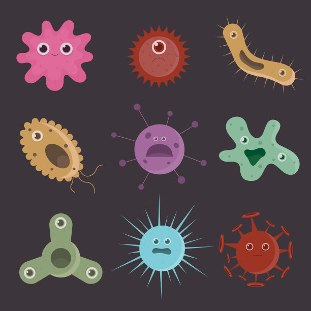 细菌微生物和流行微生物集合图片下载