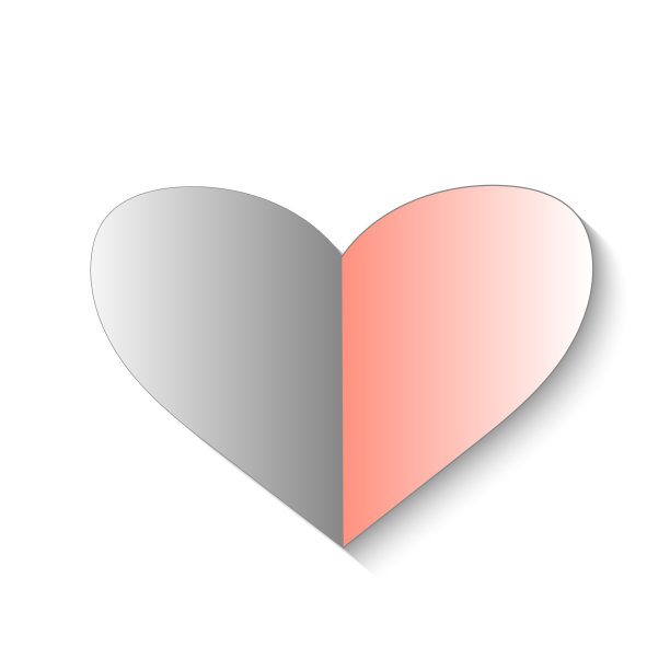 具有阴影效果的心形造型。图片下载