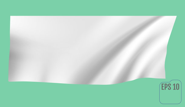 白色纺织品横幅与折叠模板图片下载