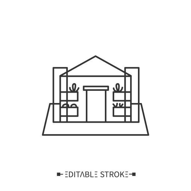 温室线图标可编辑图片下载