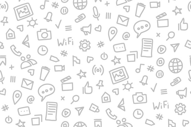 社交媒体无缝图案涂鸦风格图片下载