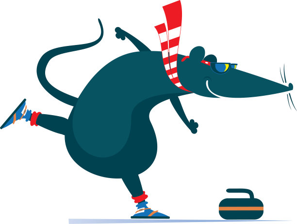 老鼠玩冰壶图片下载