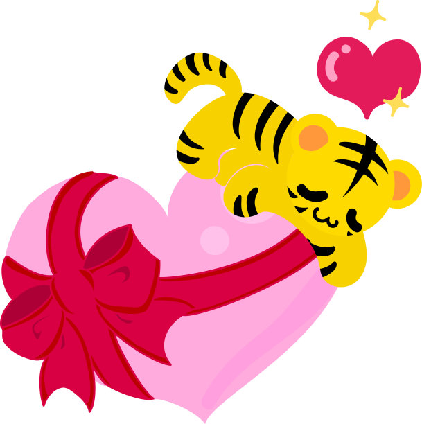 可爱的老虎插图图片下载