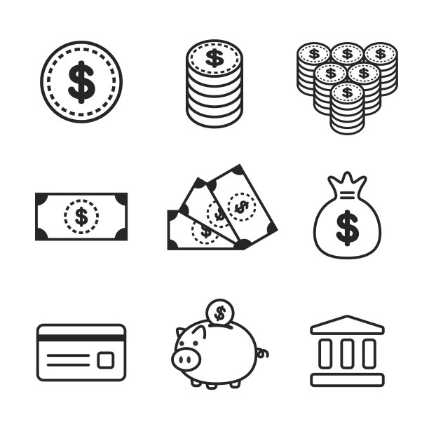 金融的图标集。图片下载