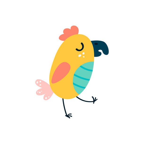 卡通鹦鹉鸟和鹦鹉野生动物鸟在一个白色的背景。矢量图图片下载