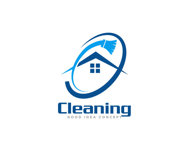 清洁服务标志设计向量图片下载