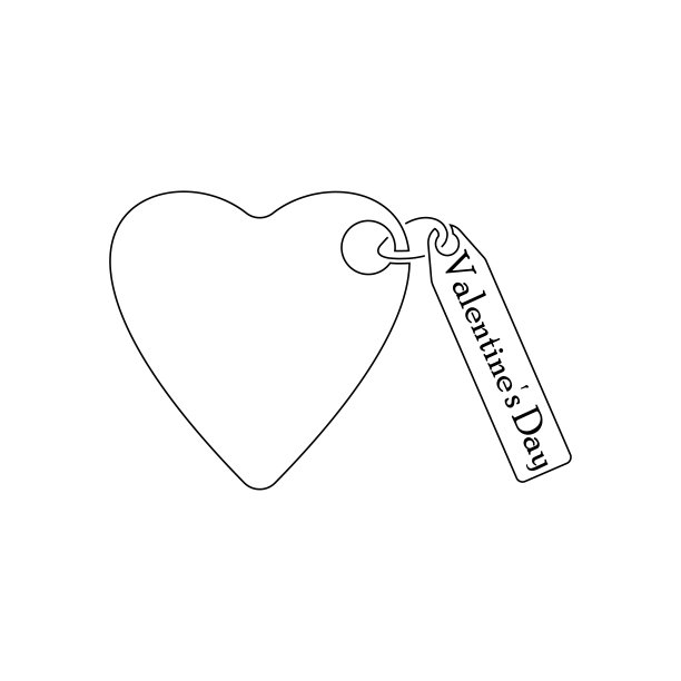 心行图标。线性，情人节礼物，购物，情人节图片下载