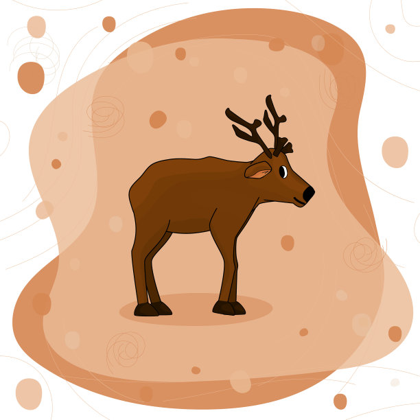 可爱的手绘卡通鹿角或图片下载
