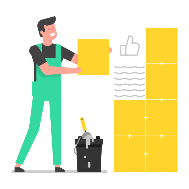 砖瓦匠铺设瓷砖图片下载