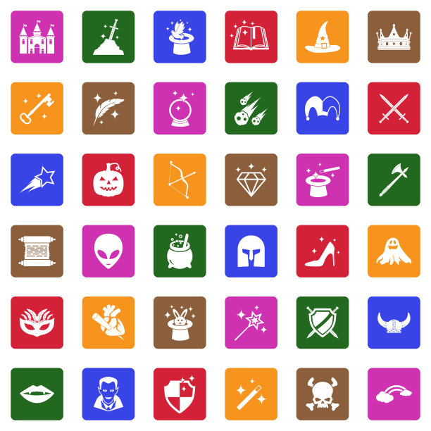 幻想的图标。广场上的白色平面设计。矢量插图。图片下载