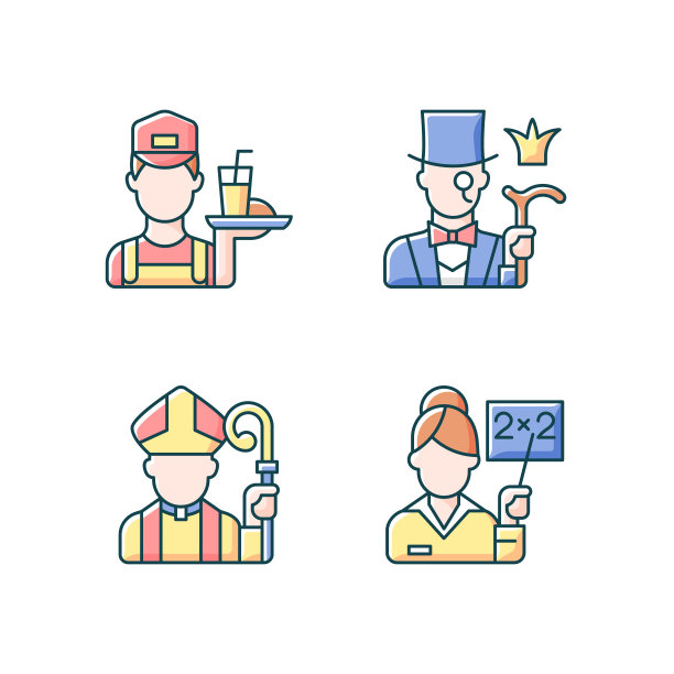 社会类类型RGB颜色图标集图片下载