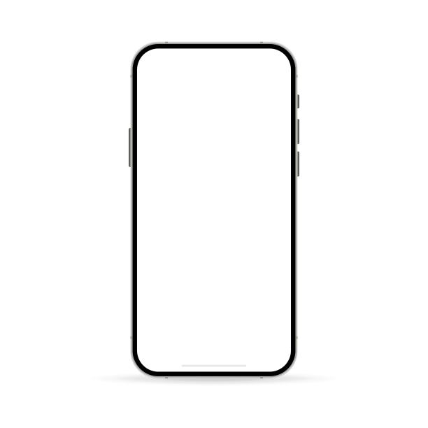 逼真的智能手机屏幕模型。电话框与空白显示隔离模板。移动设备的概念。向量EPS 10。孤立在白色背景上。图片下载