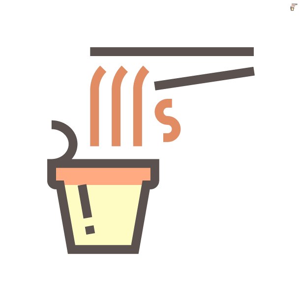 方便面或拉面矢量图标。48x48像素完美和可编辑的线描边。图片下载