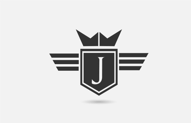 J字母表字母标志图标为公司在黑色图片下载
