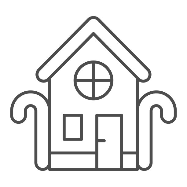 家里的糖果与糖果细线图标图片下载