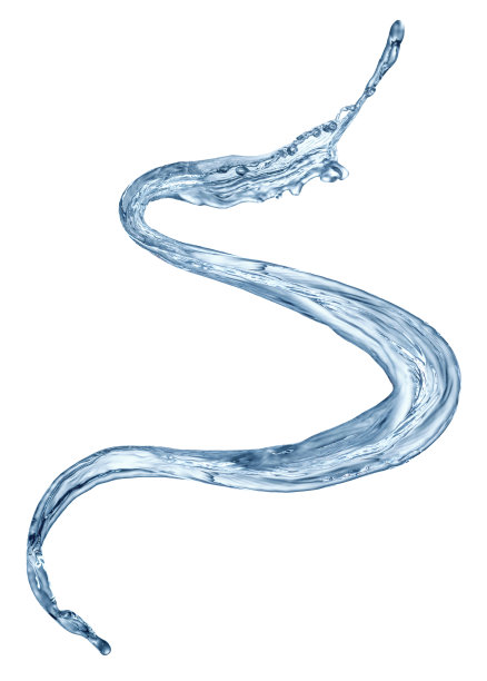 清新的水溅在白色的背景上。图片下载