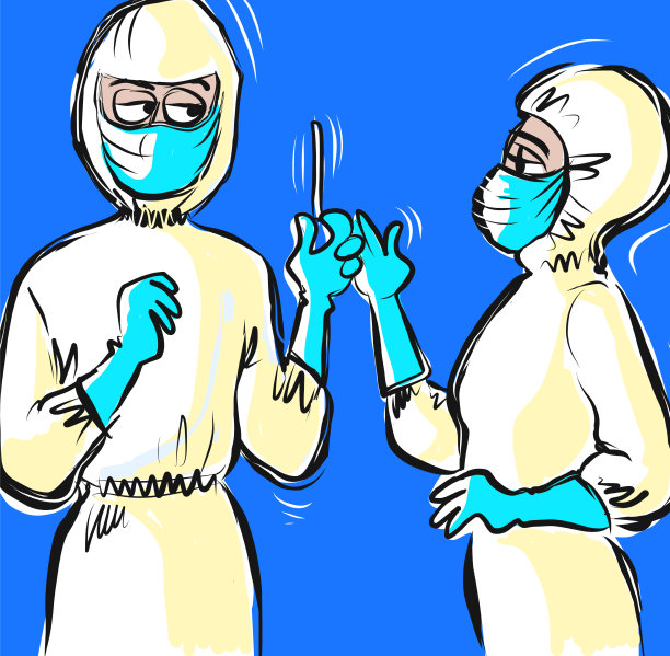 两个穿着防护服的护士图片下载