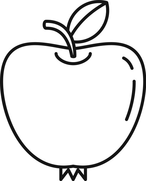 牛顿苹果图标轮廓风格图片下载