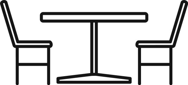 法国街头咖啡馆家具图标轮廓风格图片下载