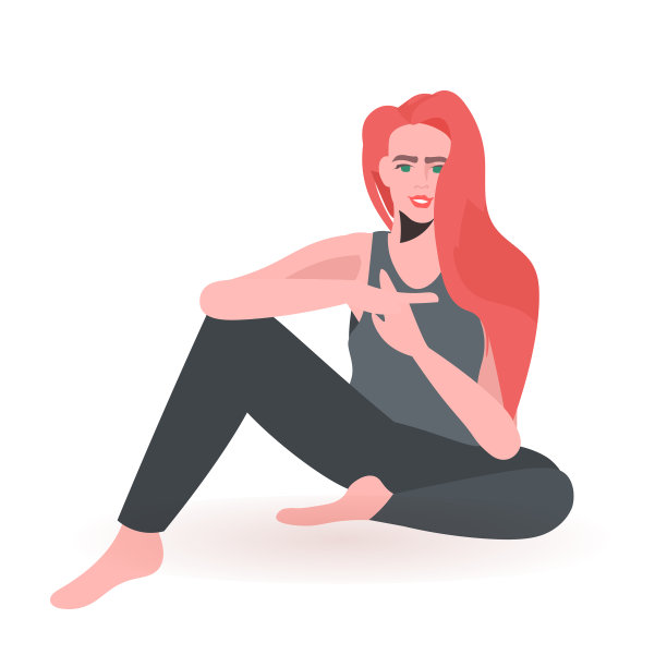 美丽的女孩在休闲服装女性卡通图片下载