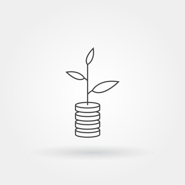 投资单一孤立图标与现代线条图片下载