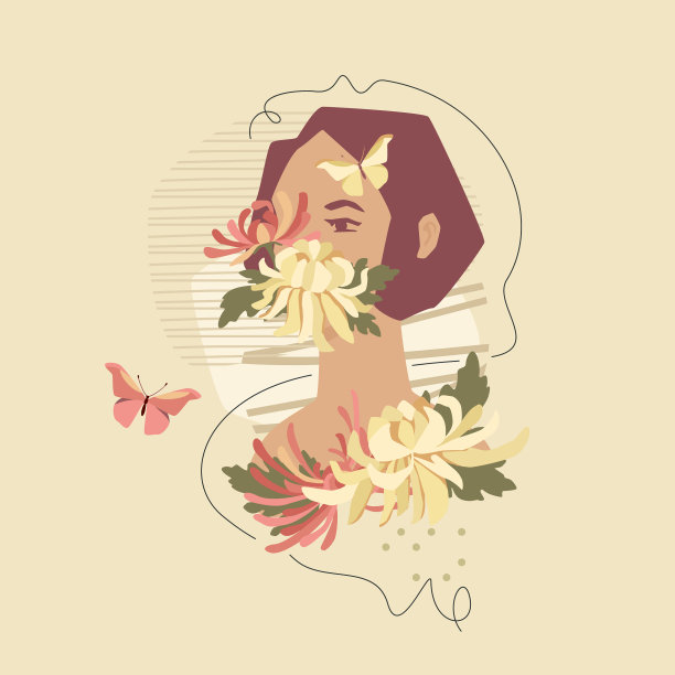 菊花女像图片下载