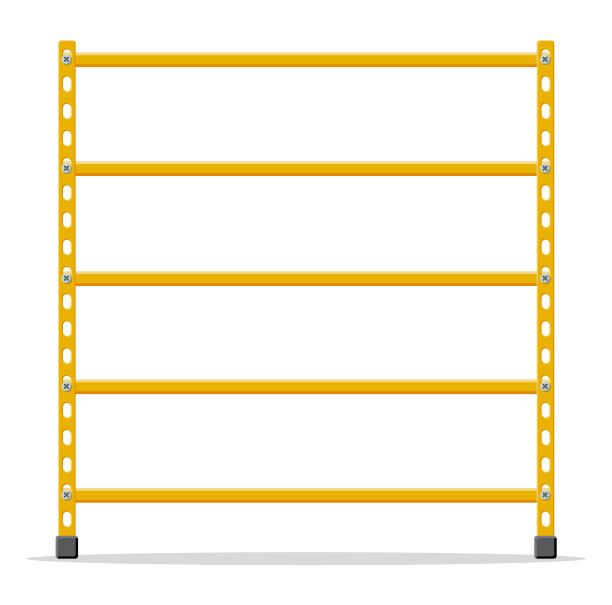金属黄色货架空金属储存货架图片下载