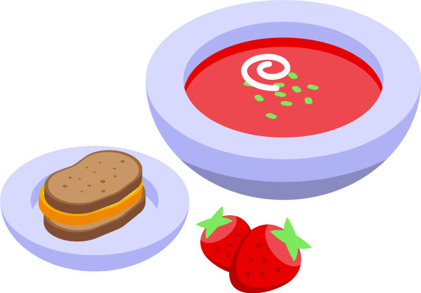 午餐食物图标等距风格图片下载