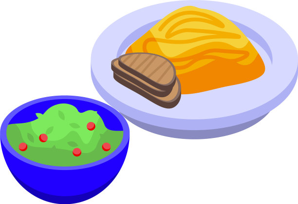 午餐意大利面图标等距风格图片下载