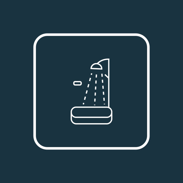 淋浴图标线标志优质隔离图片下载