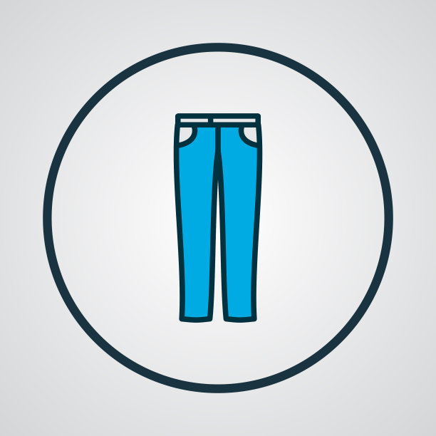 牛仔裤图标彩色线条象征优质图片下载