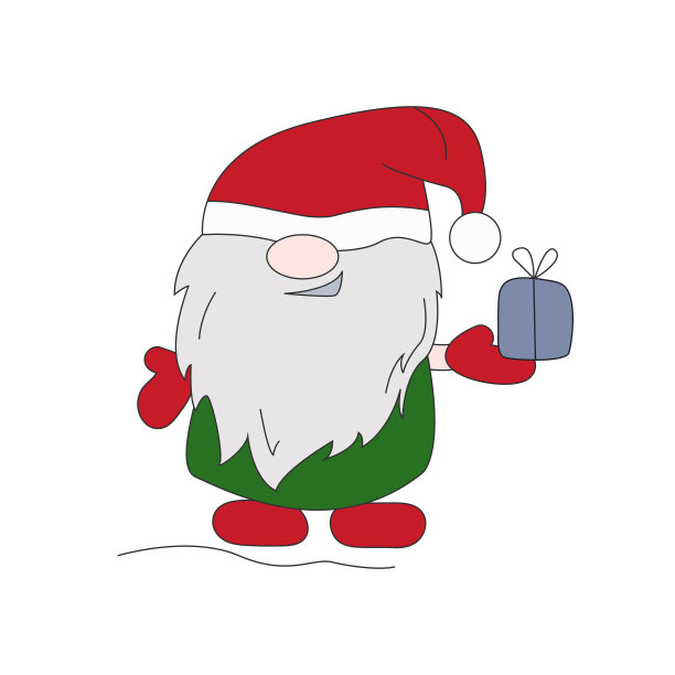 卡通彩色地精与礼物地精在图片下载